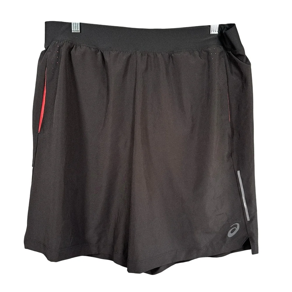 ASICS Running Lined Shorts Reflective Athletic Gym Workout‎ Black Mens Size L